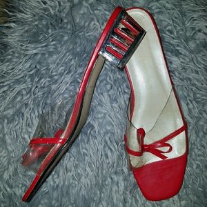 Red slip shoes